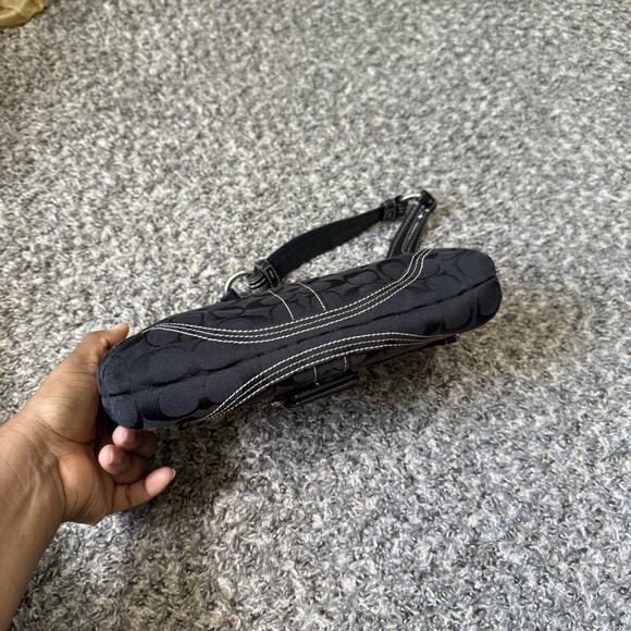 Coach 6280 Y2k Black Soho Signature Monogram Shoulder Bag 90s Small Vintage - Picture 10 of 16